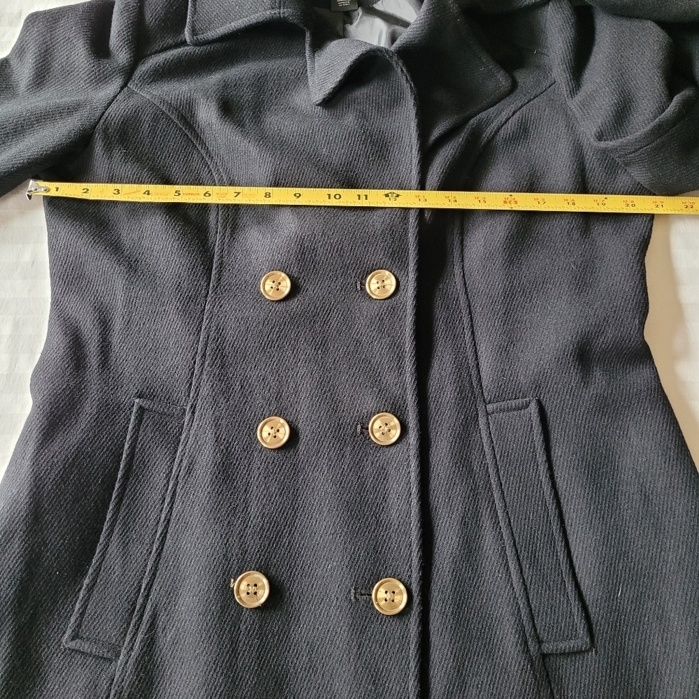 LIZ CLAIBORNE Elegant Black Double-Breasted Women's Coat - Picture 13 of 16
